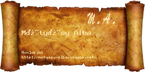Mátyásy Alba névjegykártya